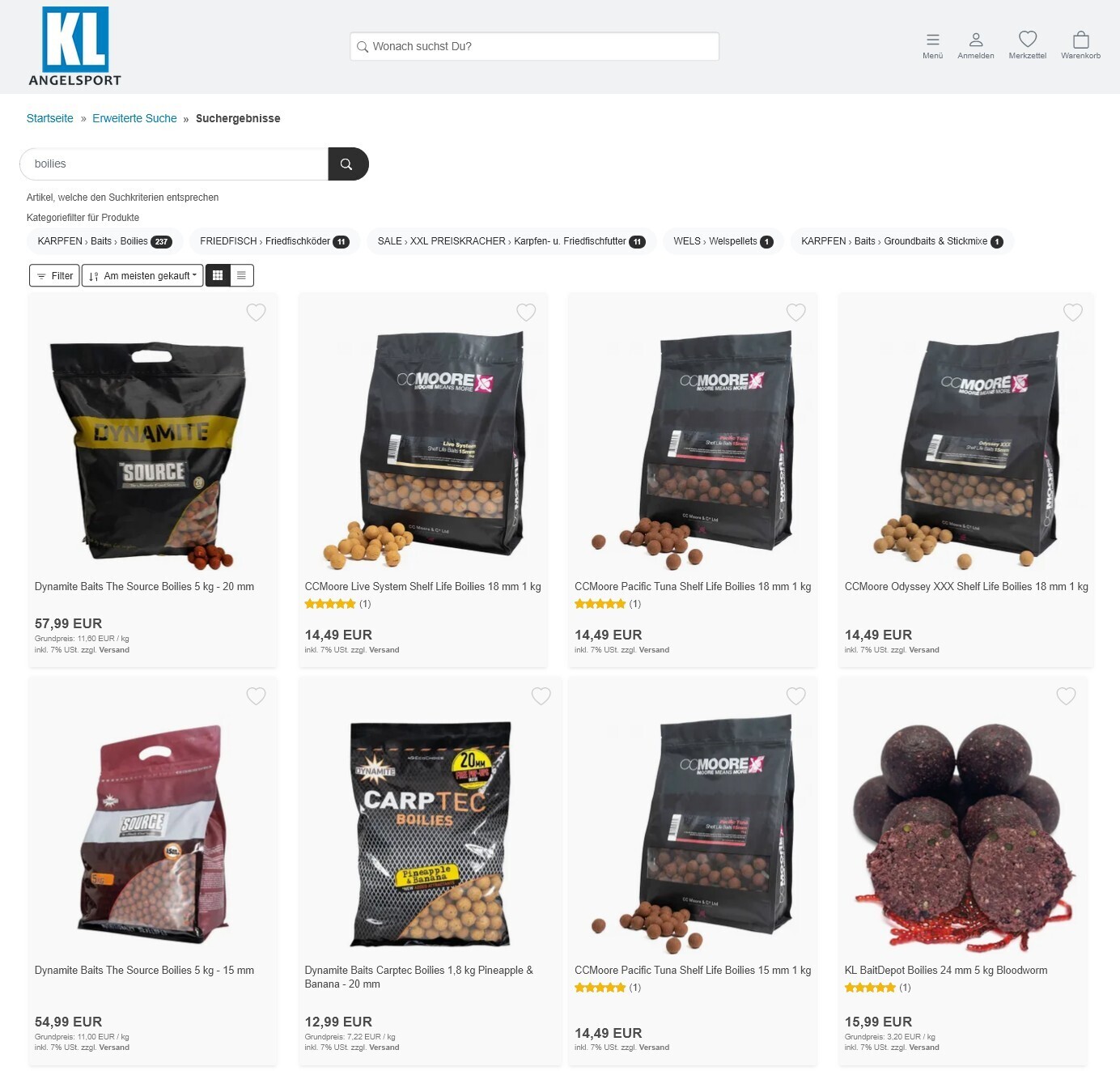 kl angelsport boilieangebot